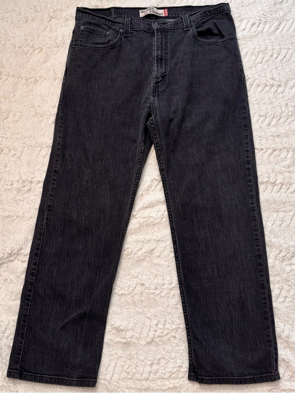 VINTAGE 90s Levi’s 559 Relaxed Straight Jeans 38x30 Faded Black Skater 90’s